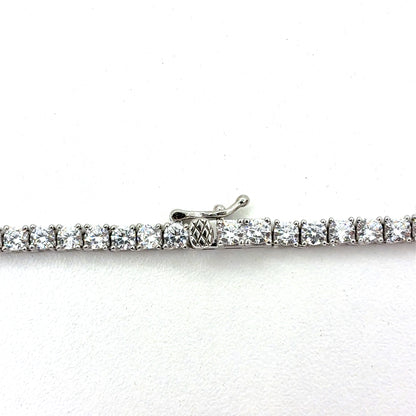 Sterling Silver Necklace | CZ Tennis Design, 16 INCH