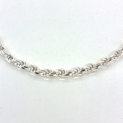 Sterling Silver Necklace | Rope Style, 18 inch