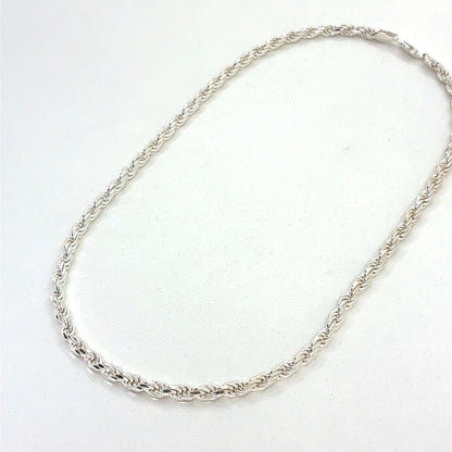 Sterling Silver Necklace | Rope Style, 18 inch