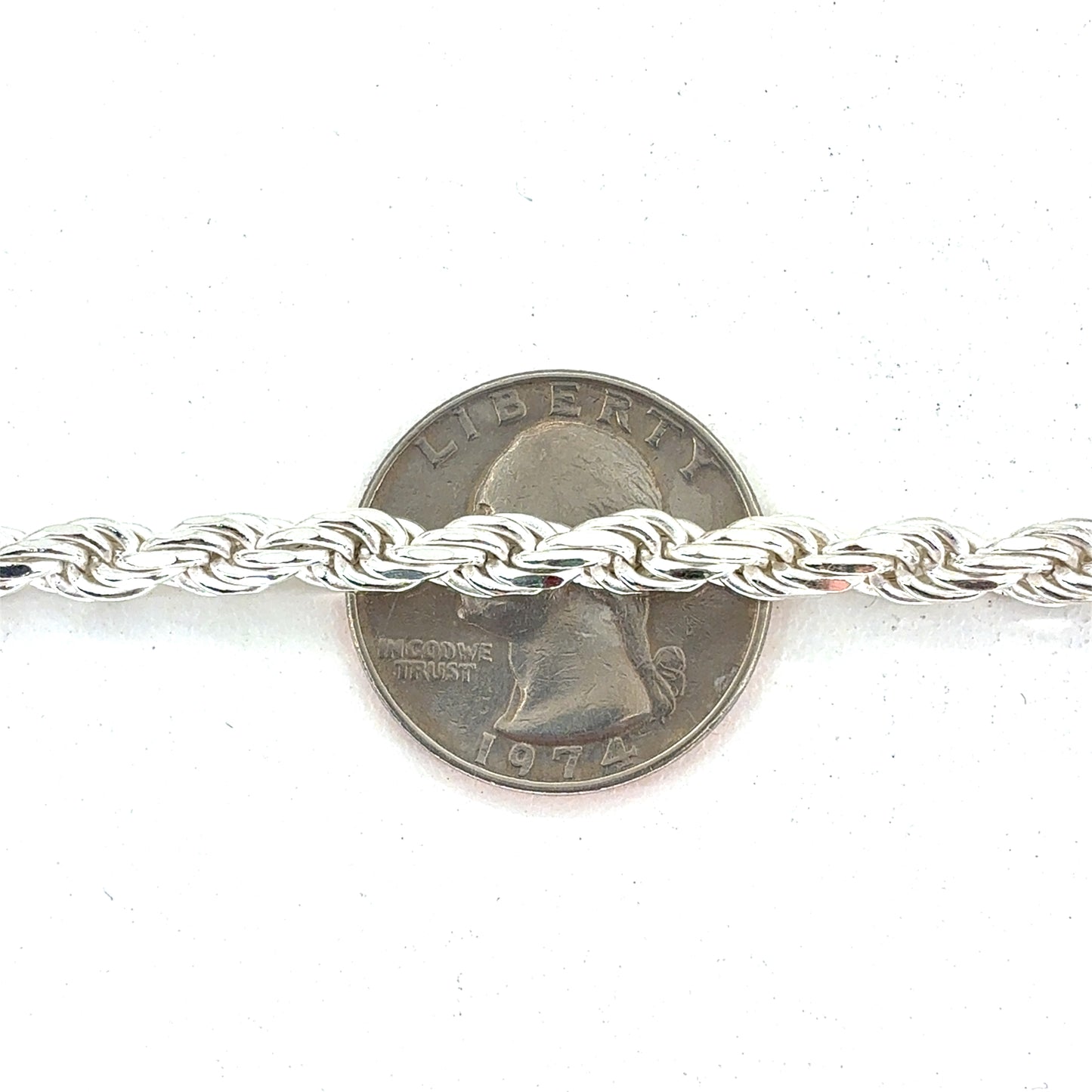 Sterling Silver Necklace | Rope Style, 18 inch
