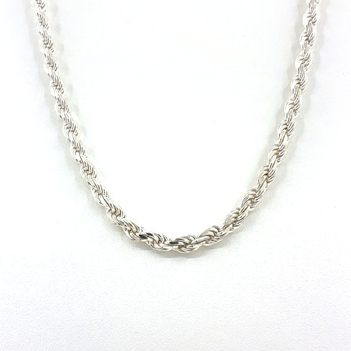 Sterling Silver Necklace | Rope Style, 18 inch