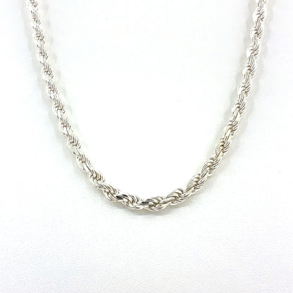 Sterling Silver Necklace | Rope Style, 18 inch
