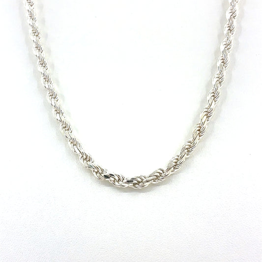 Sterling Silver Necklace | Rope Style, 18 inch
