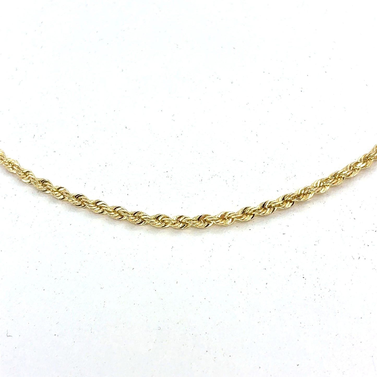 14K Yellow Gold Necklace | Solid Rope Design, 18 inch