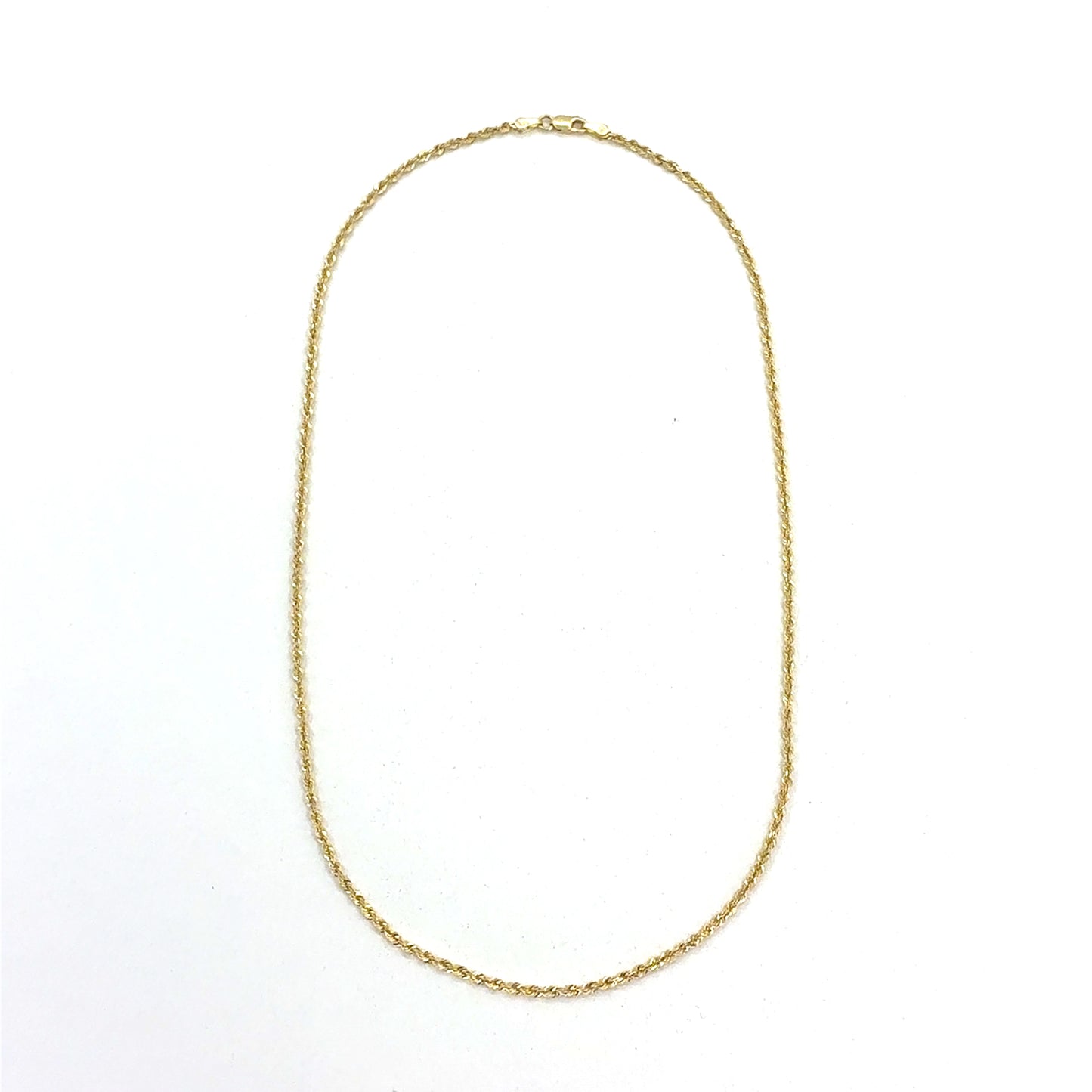 14K Yellow Gold Necklace | Solid Rope Design, 18 inch