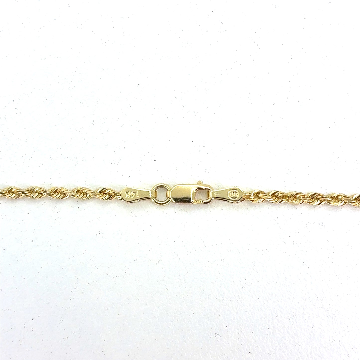 14K Yellow Gold Necklace | Solid Rope Design, 18 inch