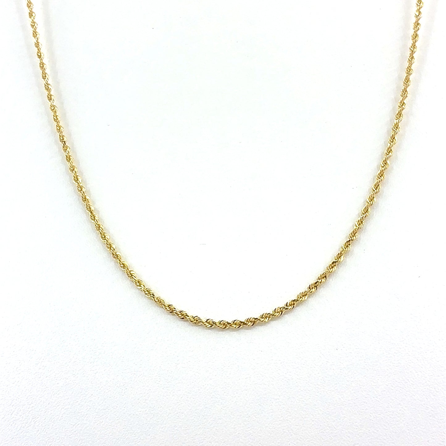 14K Yellow Gold Necklace | Solid Rope Design, 18 inch