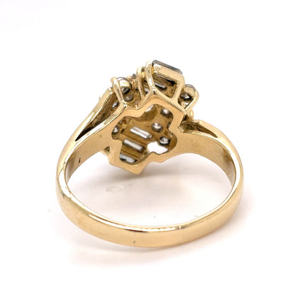 14K Yellow Gold Natural Diamond Ring | Round & Baguette Diamonds 1.34 TCW Size 7