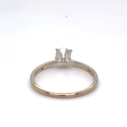 14K White Gold Diamond Ring | Women’s Solitaire Round Diamond 0.46 CTW, H I2, Size 6.75