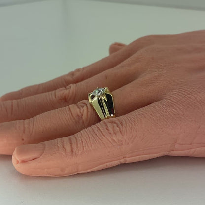 10k yellow gold Men's Lab Diamond Ring | 1.01 CT D VS1, Size 9.75