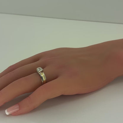 18K Yellow Gold and Platinum Diamond Solitaire Ring | 0.80 Carat E VVS2 – Size 6