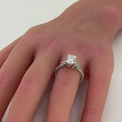 14K White Gold Lab Diamond Ring | Oval Lab Diamond 2.00 TCW D VVS 2, Size 7