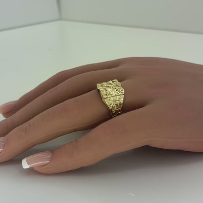 10K Yellow Gold Nugget Style Ring Size 7.5 2.7grams