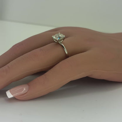Platinum Natural Diamond Solitaire Ring | Round 1.90 CTW, J VS1, Size 6.5
