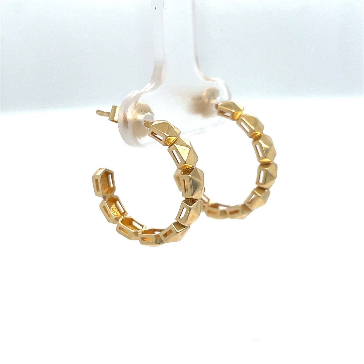 14k Yellow Gold Single Bevels Earrings 2.60g 3.2x20mm1