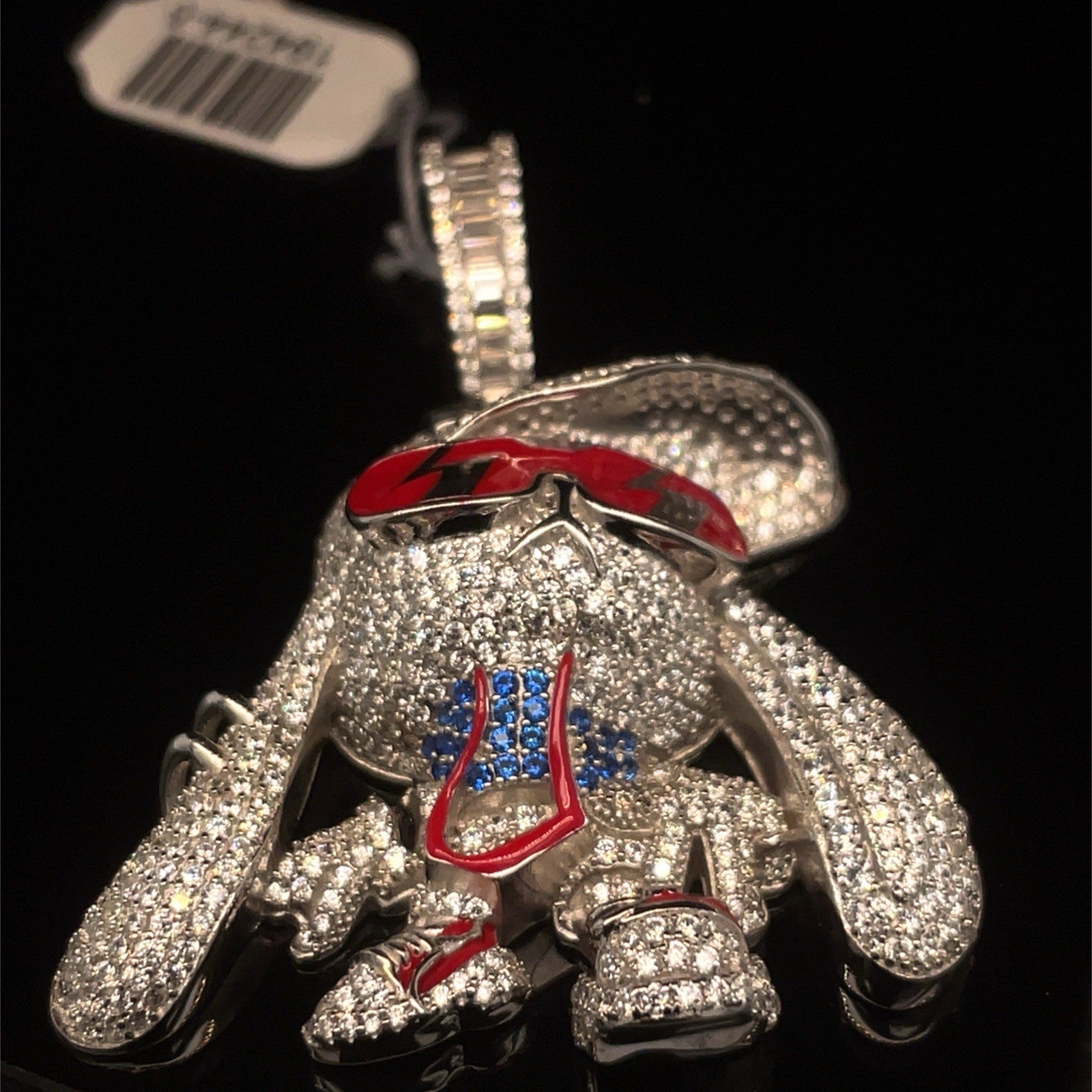 925 Sterling Silver Men’s CZ Hip Hop Bunny Pendant 22.63g1