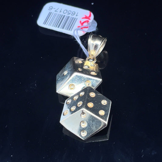 10k Yellow Gold 2 Dice Pendant 4.16g0
