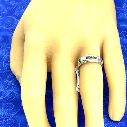 10k White Gold With Black CZ Ring 5.00g Size 9.53