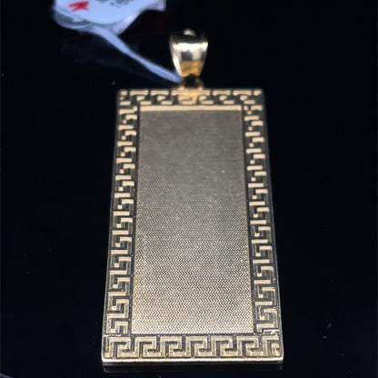 10k Yellow Gold Rectangle Versace Edge Pendant 7.30g 1