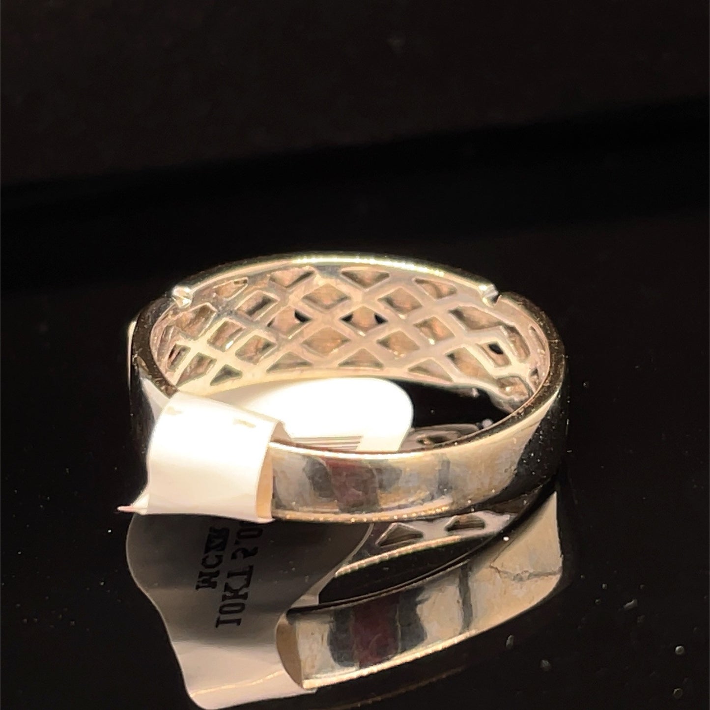 10k White Gold With Black CZ Ring 5.00g Size 9.52