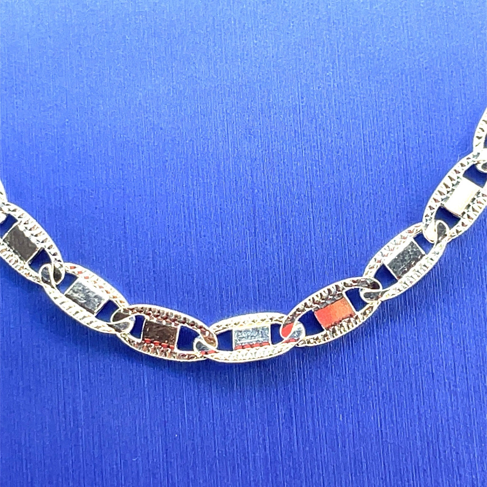 925 Sterling Silver 20” Valentino Necklace 18.50g 5.3mm 0