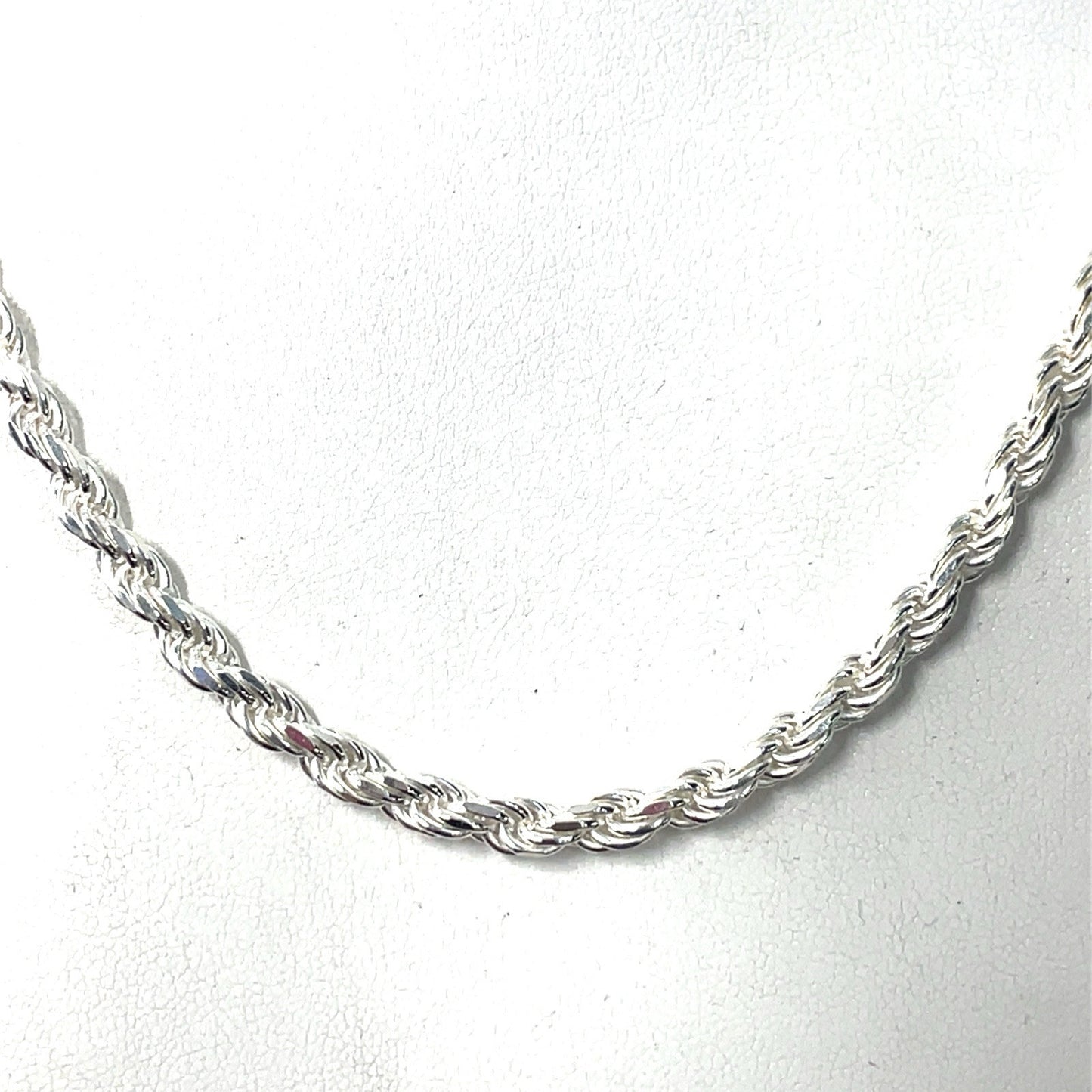 925 Sterling Silver 18” Rope Necklace 34.00g 4.5mm1