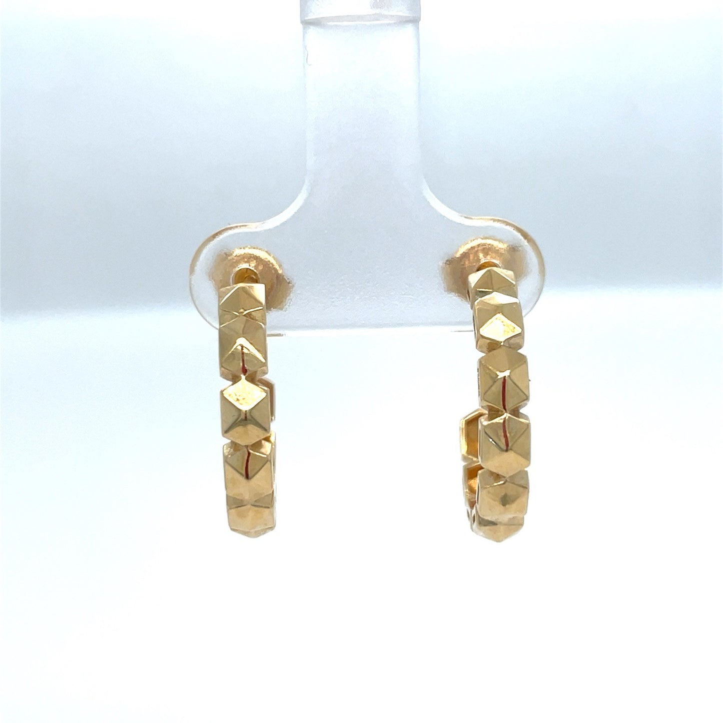 14k Yellow Gold Single Bevels Earrings 2.60g 3.2x20mm0