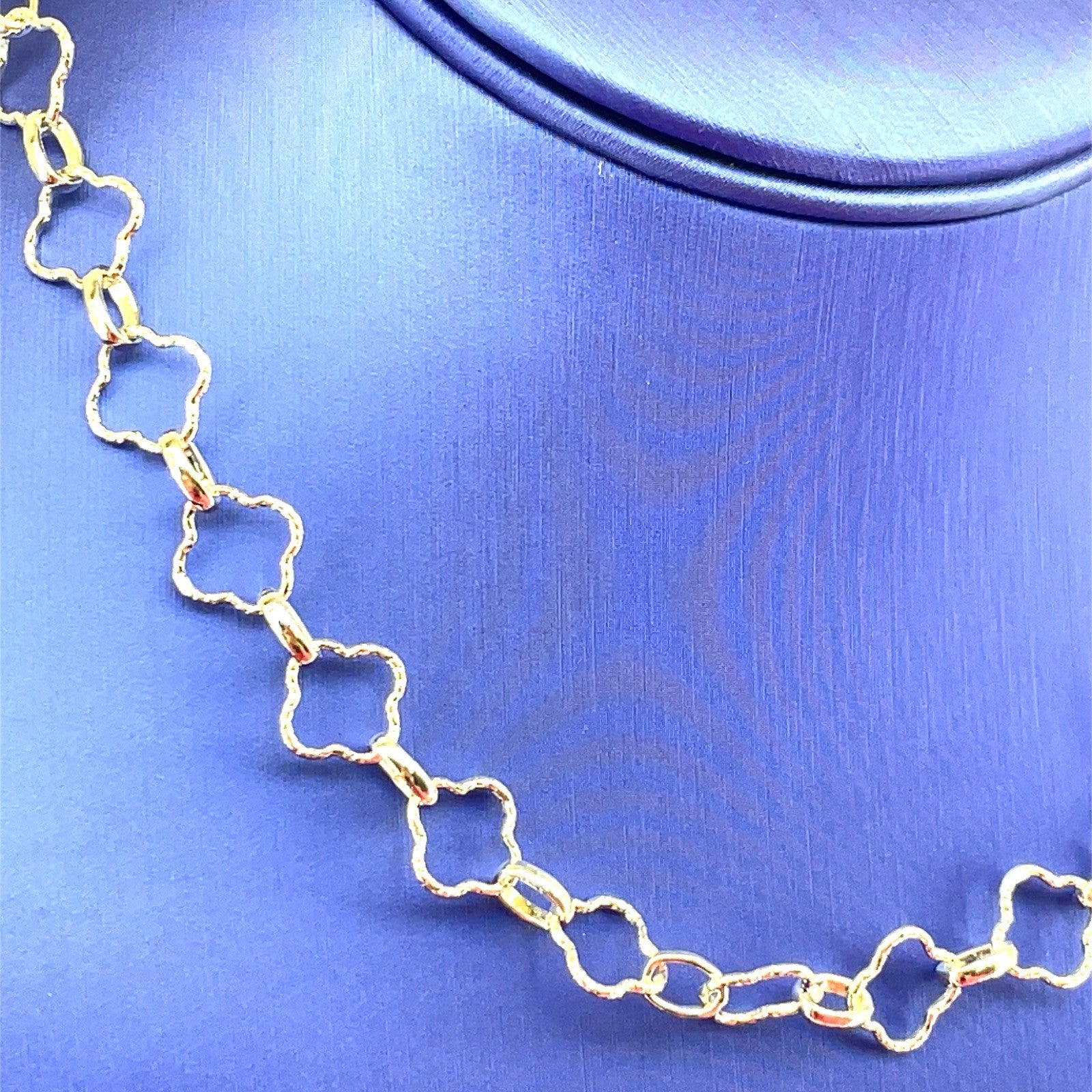 925 Sterling Silver 16” Quatrafoil Style Open Necklace 11.90g1