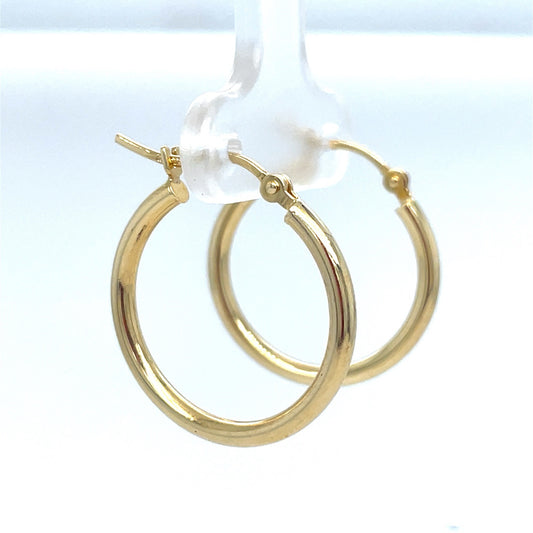 14k Yellow Gold Small Wide Hoop Earrings 2.50g 6x160