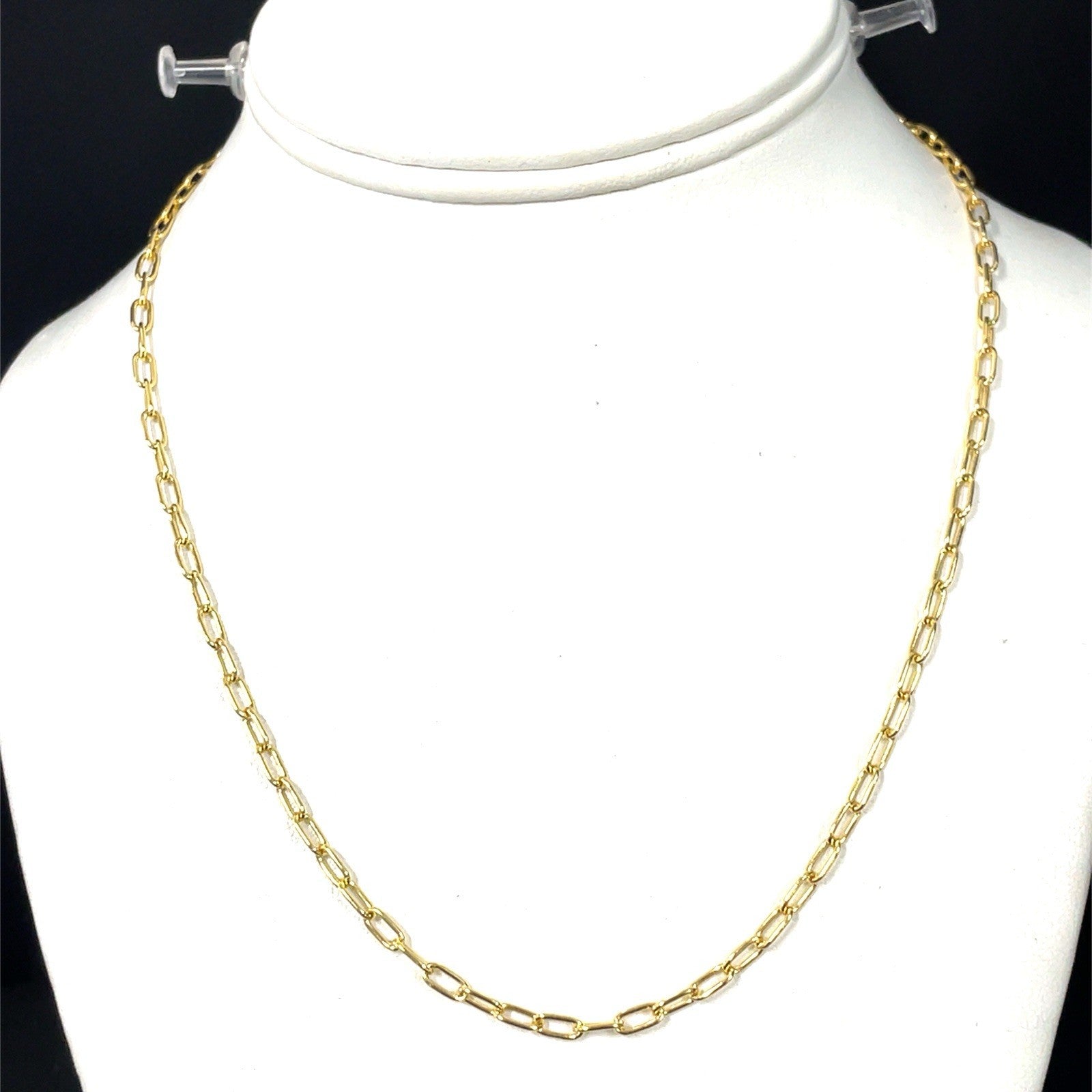 14k Yellow Gold Women’s  18” Tight Link Paper Clip Necklace 8.00g 2