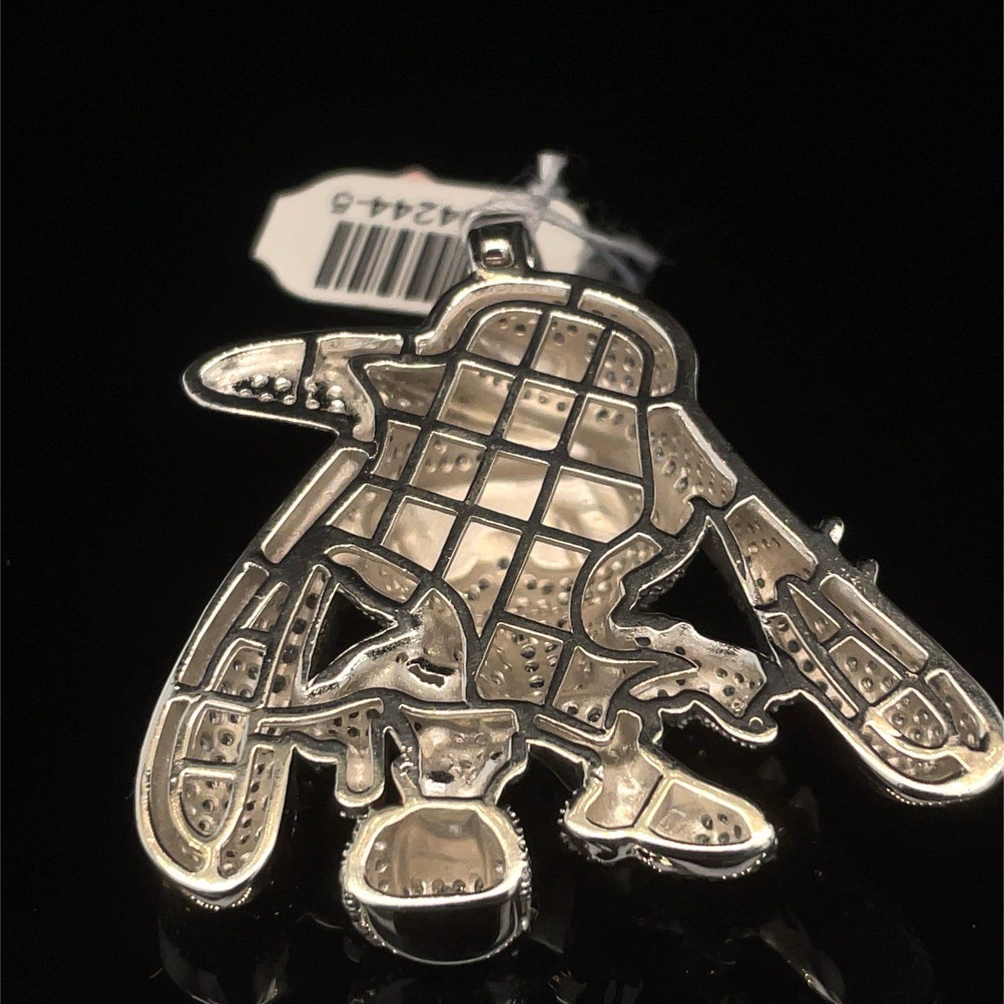 925 Sterling Silver Men’s CZ Hip Hop Bunny Pendant 22.63g3