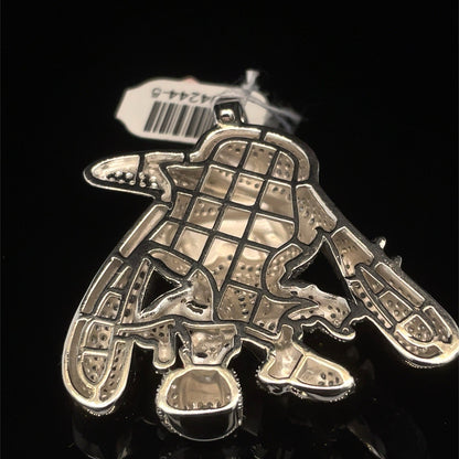 925 Sterling Silver Men’s CZ Hip Hop Bunny Pendant 22.63g3