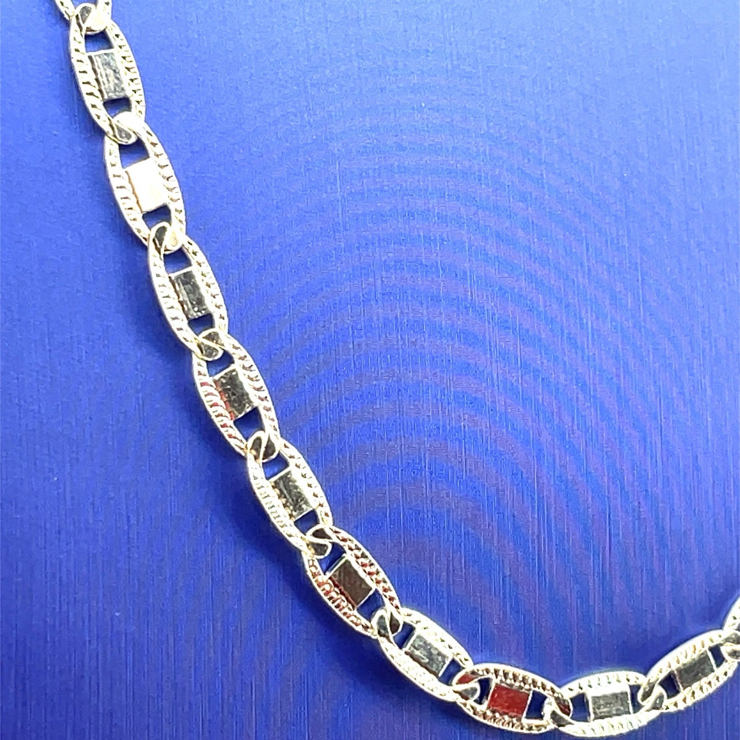 925 Sterling Silver 20” Valentino Necklace 18.50g 5.3mm 1